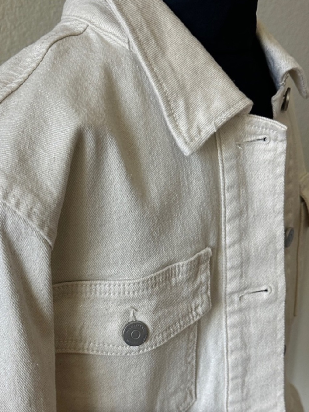 Habitual cream denim jacket with buckle